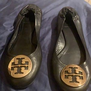 Tory Burch flat black leather flats
